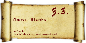 Zborai Bianka névjegykártya